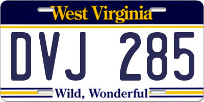 WV license plate DVJ285