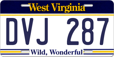 WV license plate DVJ287