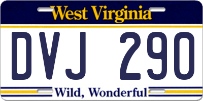 WV license plate DVJ290