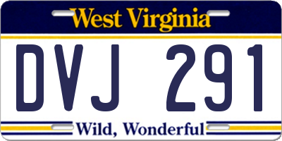 WV license plate DVJ291