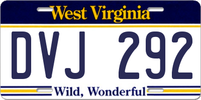 WV license plate DVJ292