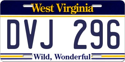 WV license plate DVJ296
