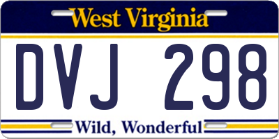 WV license plate DVJ298