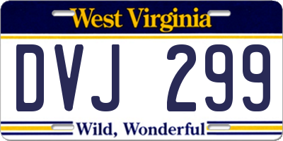 WV license plate DVJ299