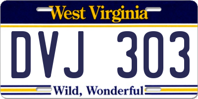 WV license plate DVJ303