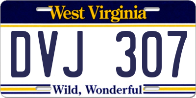 WV license plate DVJ307