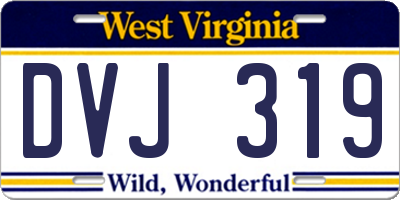 WV license plate DVJ319