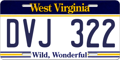 WV license plate DVJ322
