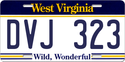 WV license plate DVJ323