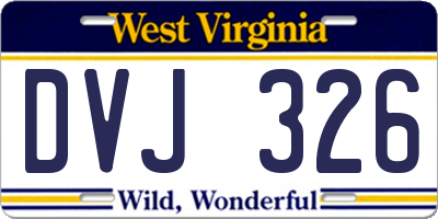 WV license plate DVJ326