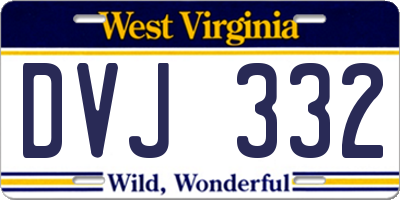 WV license plate DVJ332