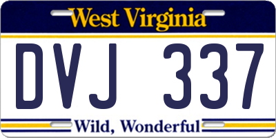 WV license plate DVJ337