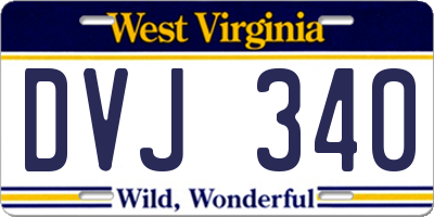 WV license plate DVJ340