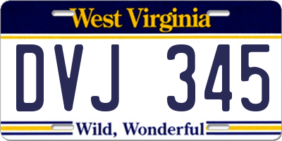 WV license plate DVJ345