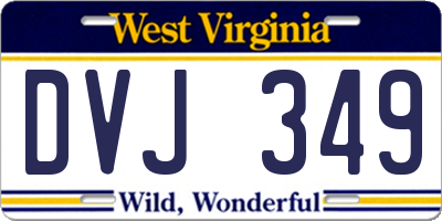 WV license plate DVJ349