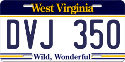 WV license plate DVJ350
