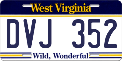 WV license plate DVJ352
