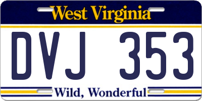 WV license plate DVJ353