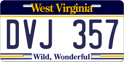WV license plate DVJ357