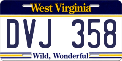 WV license plate DVJ358