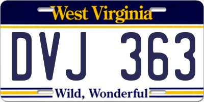 WV license plate DVJ363