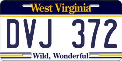 WV license plate DVJ372