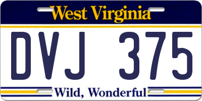 WV license plate DVJ375