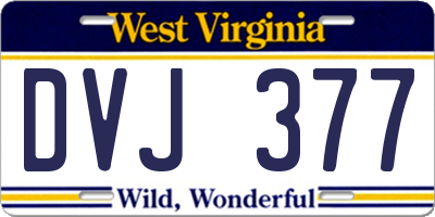 WV license plate DVJ377