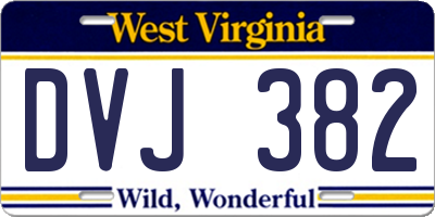 WV license plate DVJ382