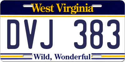 WV license plate DVJ383