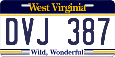 WV license plate DVJ387