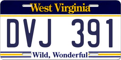 WV license plate DVJ391