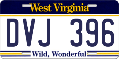 WV license plate DVJ396