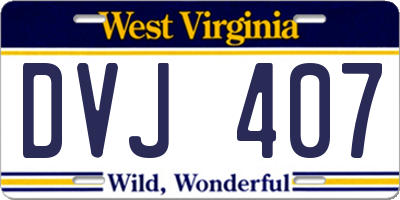 WV license plate DVJ407