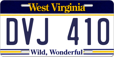 WV license plate DVJ410