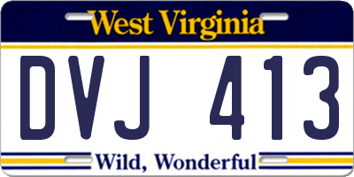 WV license plate DVJ413