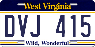 WV license plate DVJ415