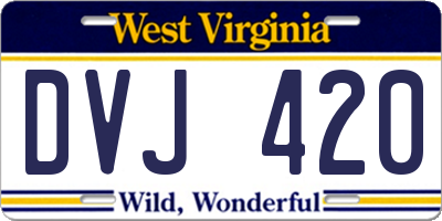 WV license plate DVJ420