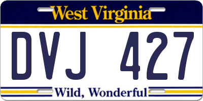 WV license plate DVJ427