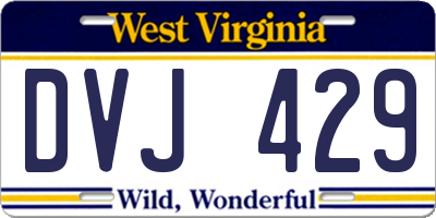 WV license plate DVJ429