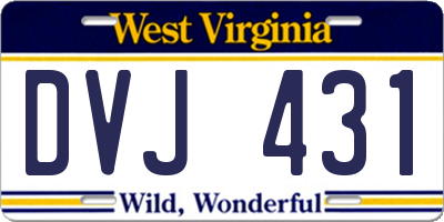 WV license plate DVJ431
