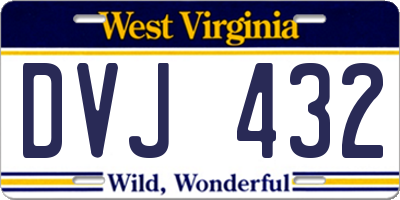 WV license plate DVJ432