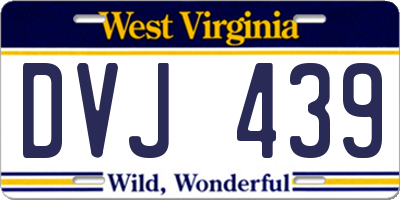WV license plate DVJ439