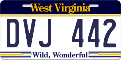 WV license plate DVJ442