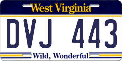 WV license plate DVJ443