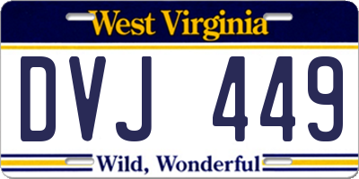 WV license plate DVJ449
