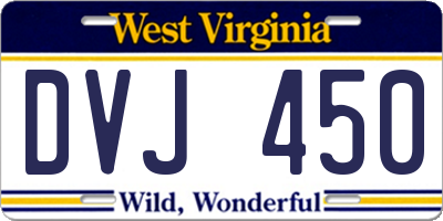 WV license plate DVJ450