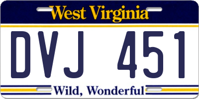 WV license plate DVJ451