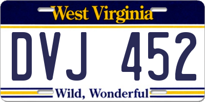 WV license plate DVJ452