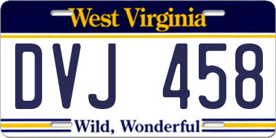 WV license plate DVJ458